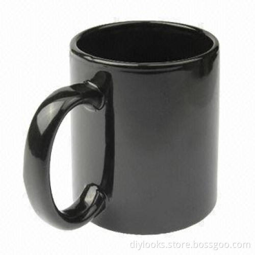 Hot-selling Heat-sensitive Battery Color-changing Porcelain Coffee Cup/Mug with Handle, 93mm Height